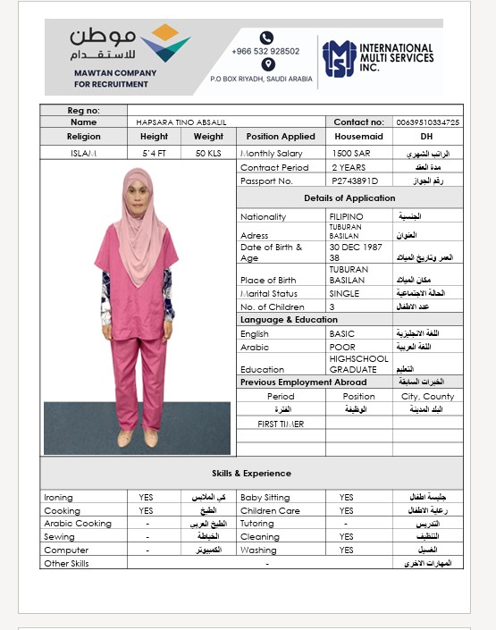 السيرة الذاتية لـ HAPSARATINOABSALIL