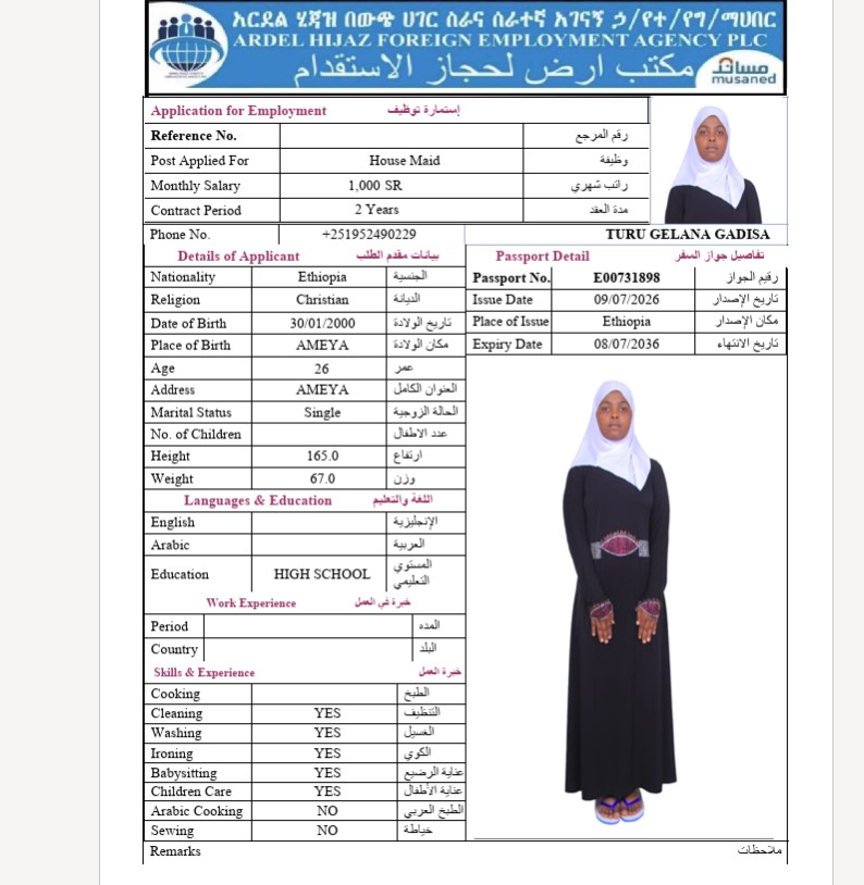 السيرة الذاتية لـ TURU GELANA GADISA