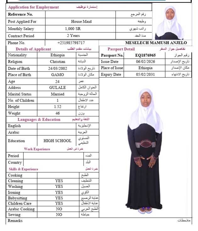 السيرة الذاتية لـ MESELECH MAMUSH ANJELO