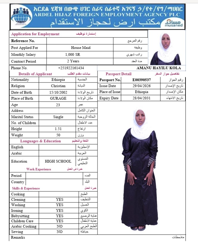 السيرة الذاتية لـ AMANU HAYILU KOLA