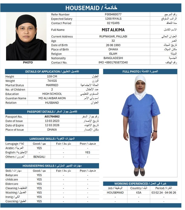 السيرة الذاتية لـ MST ALKIMA