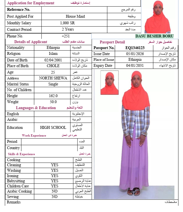 السيرة الذاتية لـ DASU BESHIR BORU