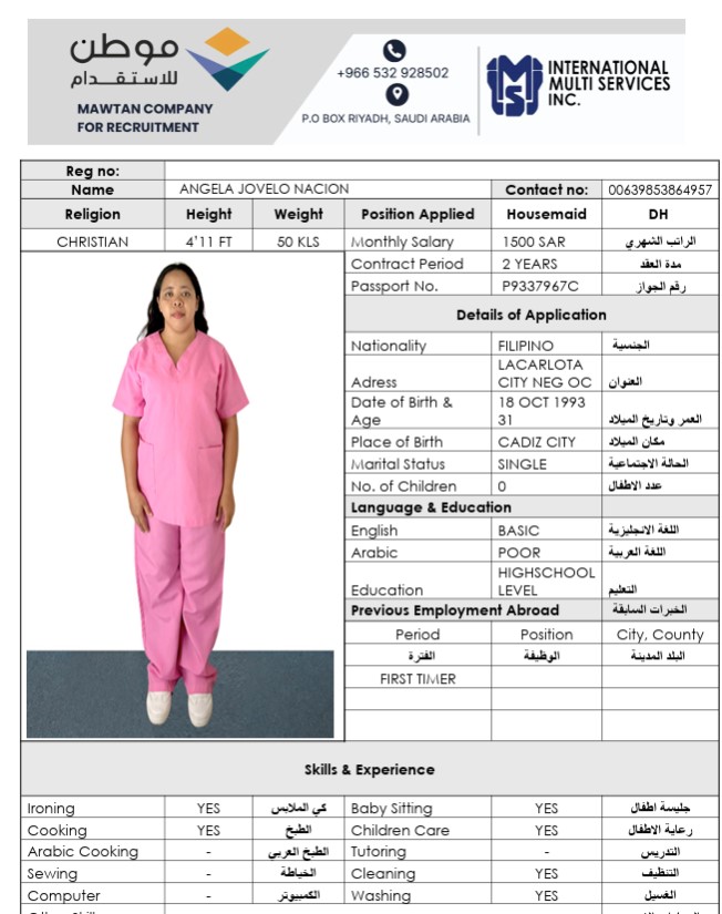 السيرة الذاتية لـ ANGELAJOVELONACION