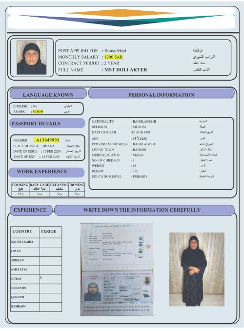 السيرة الذاتية لـ MST AKTER