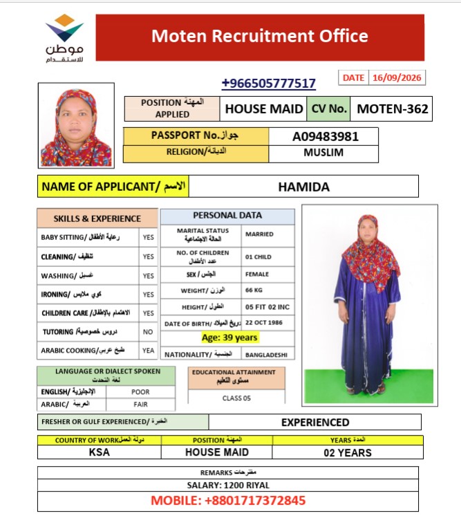 السيرة الذاتية لـ HAMIDA