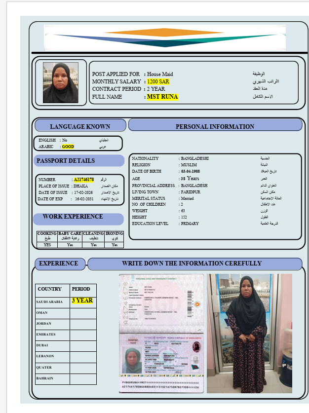 السيرة الذاتية لـ MST RUNA