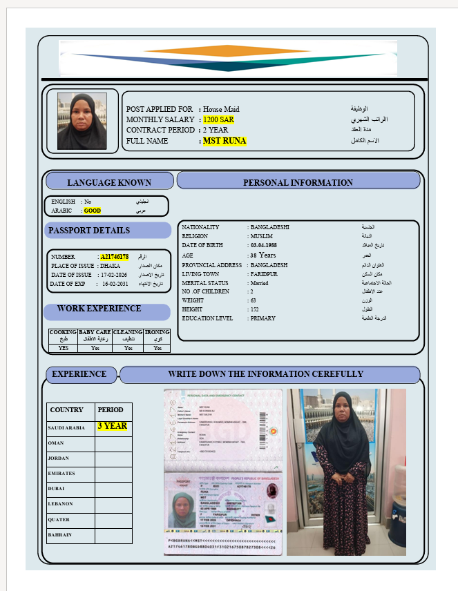السيرة الذاتية لـ MST RUNA